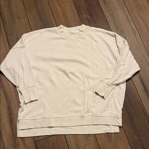 Aerie Oversized Cream Crewneck Sweater XL